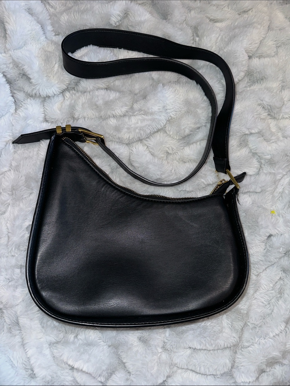 BCBGeneration Black Shoulder Bag with Gold Hardware